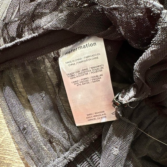 Reformation Black Sheer Ruched Top - Picture 5 of 7